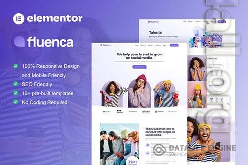 ThemeForest - Fluenca - Social Media Agency Elementor Pro Full Site Template Kit/40383883