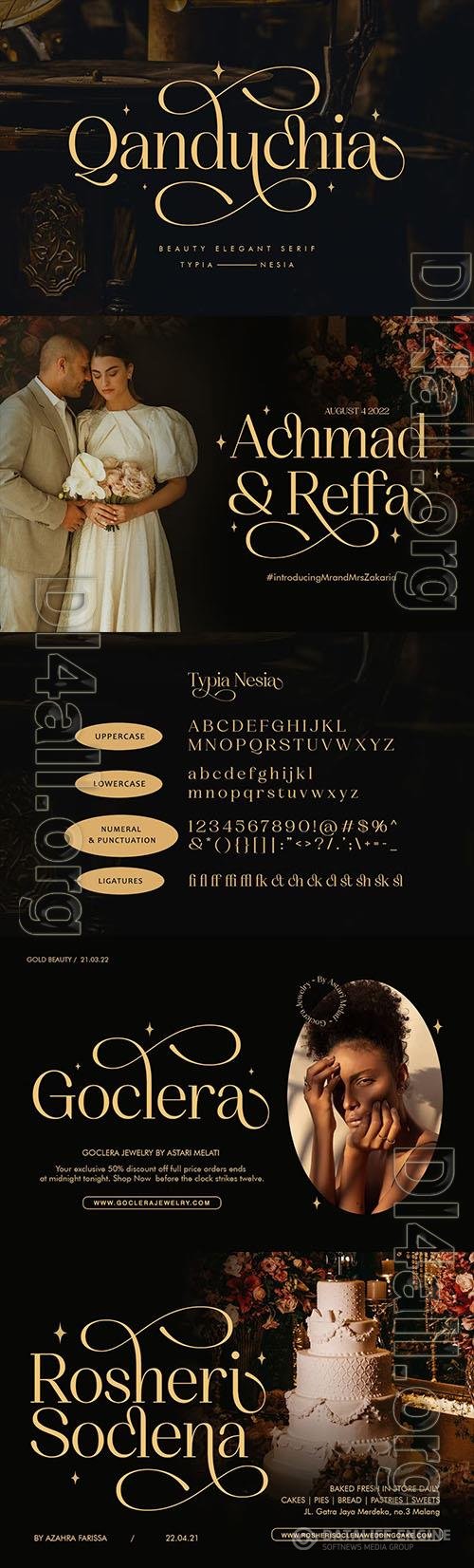 Qanduchia - Classy Elegant Beauty Swashes Serif OTF