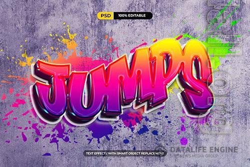 Colorful Gradient Graffiti Text Effect Mockup