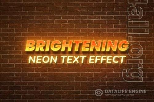 Neon sign Effect Logo Mockup PSD