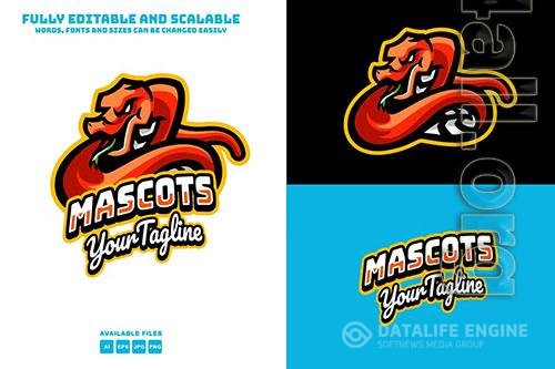 Snake Mascots Logo Sports editable text