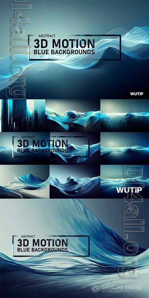 3D Abstract Motion Blue Backgrounds