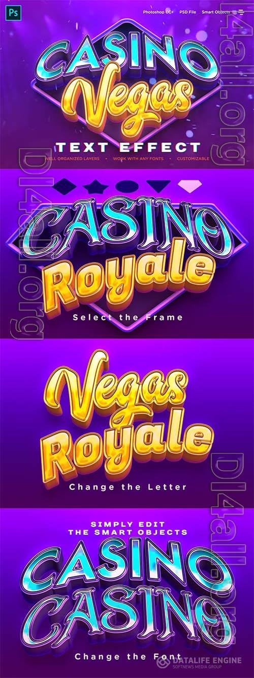 Realistic Casino Logo Style 3D Text Effects