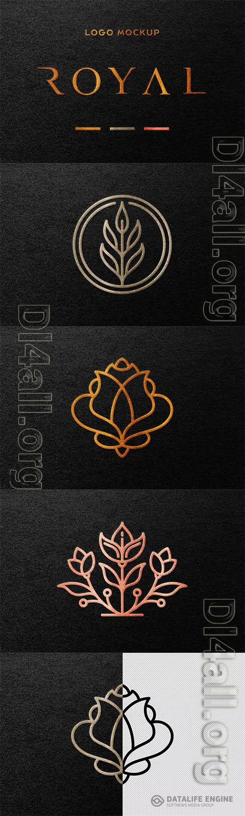 Royal Foil Stamping Logo Mockup PSD