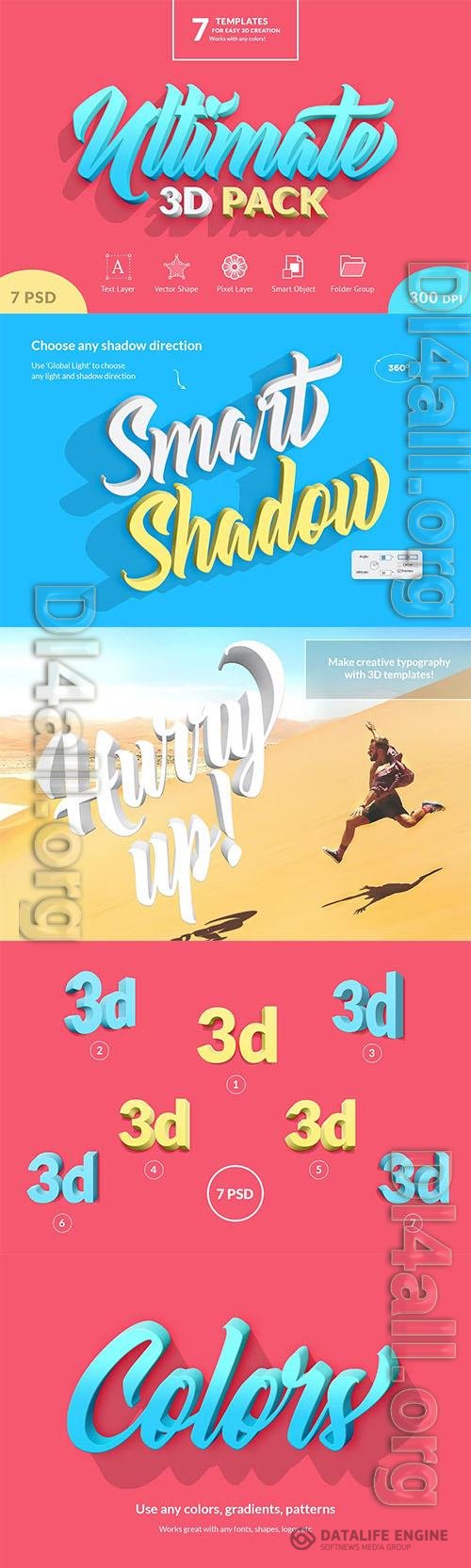 Ultimate 3D Templates Pack PSD