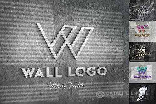 Wall Text or Logo Mockups PSD