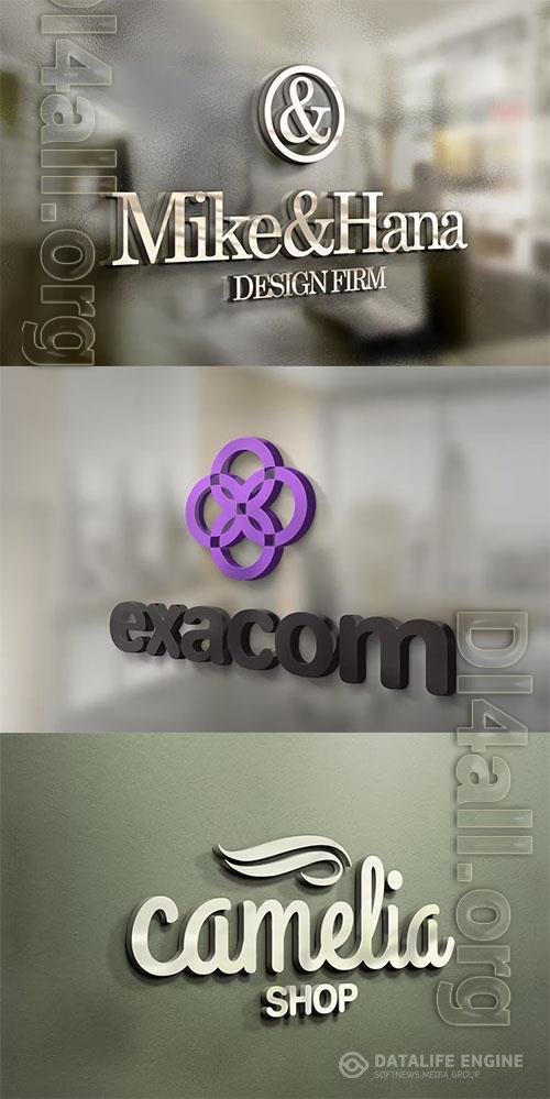 3D Logo Sign Mock-ups