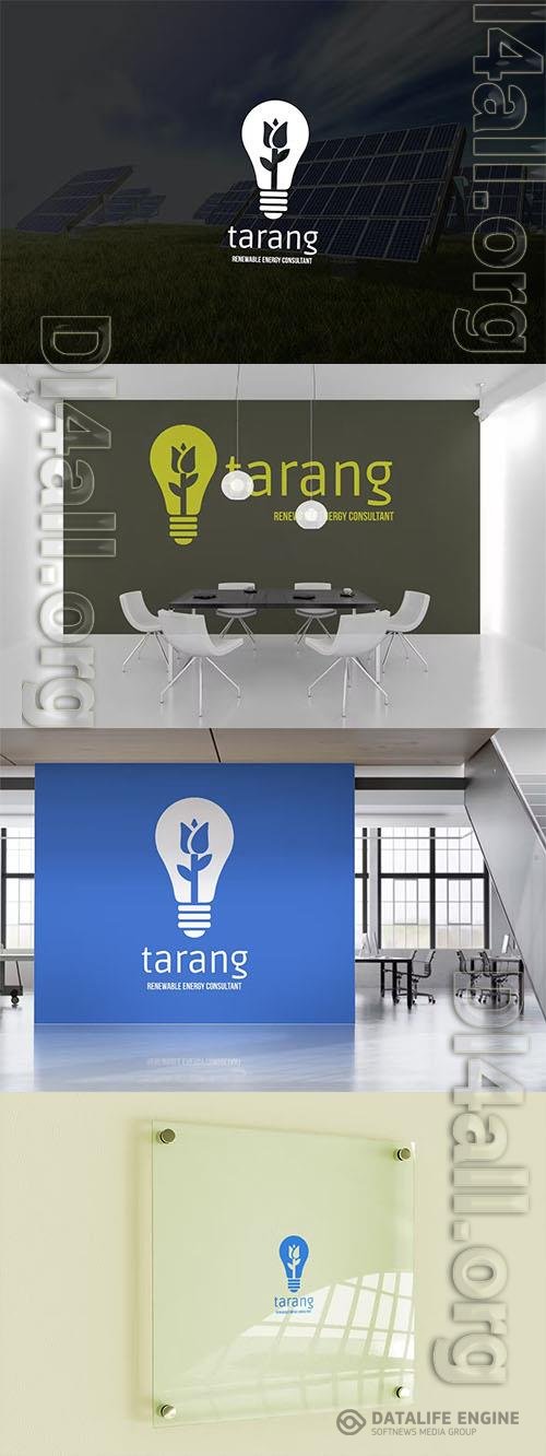 Tarang Negative Space Green Energy Logo