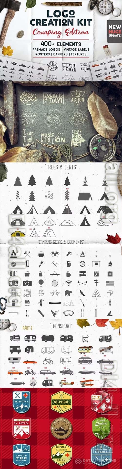 Logo Template Creation Kit - Camping Edition PSD