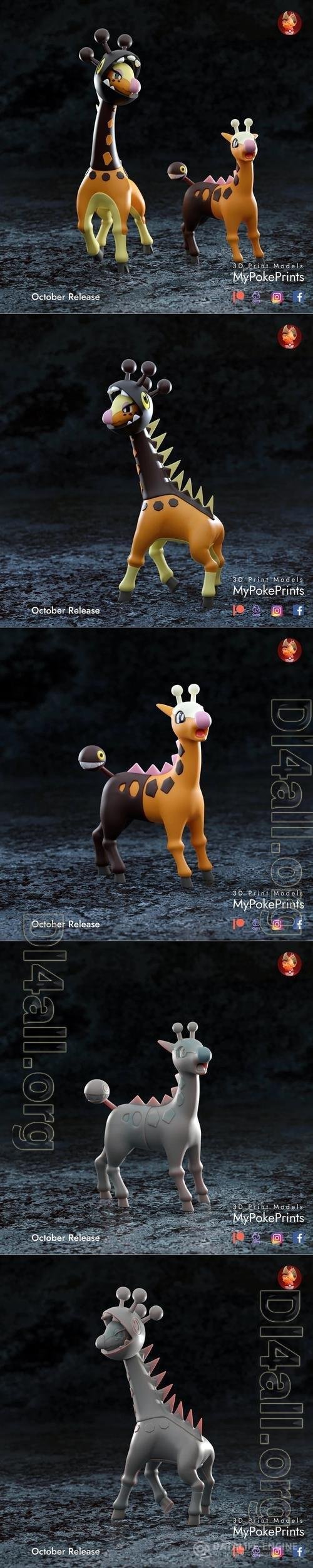 Girafarig and farigiraf 3D Print