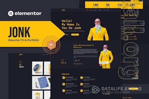 ThemeForest - Jonk - Resume CV & Portfolio Elementor Template Kit/40492391