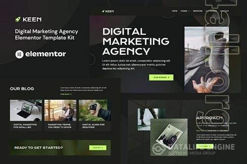 ThemeForest - Keen - Dark Digital Marketing Agency Elementor Template Kit/40745118