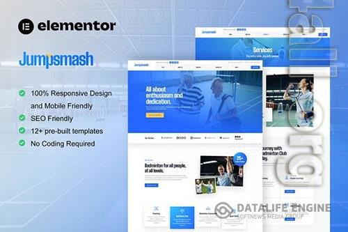 ThemeForest - JumpSmash - Badminton Club & Sport Community Elementor Template Kit/40695580