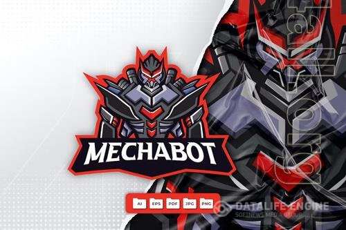 Warrior Robot Mascot Logo Design PNG