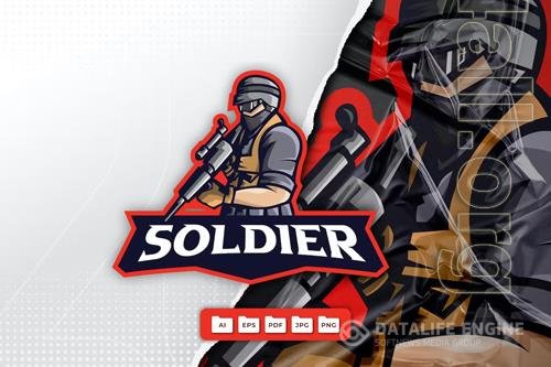 Soldier Mascot Logo Design PNG