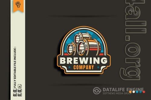 Retro Brewing Badge Logo PNG