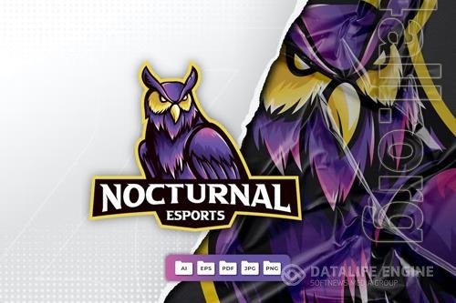 Nocturnal Bird Mascot Logo Design