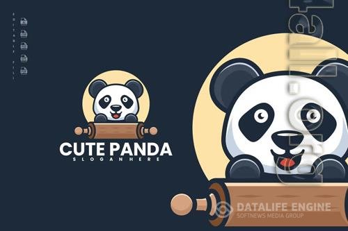 Cute Panda Mascot Logo