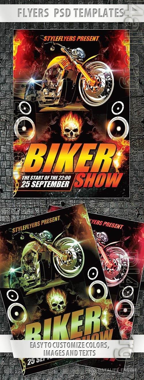 Modern Biker Show Flyer Template PSD