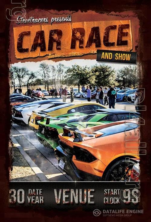 Car Race Flyer Template PSD