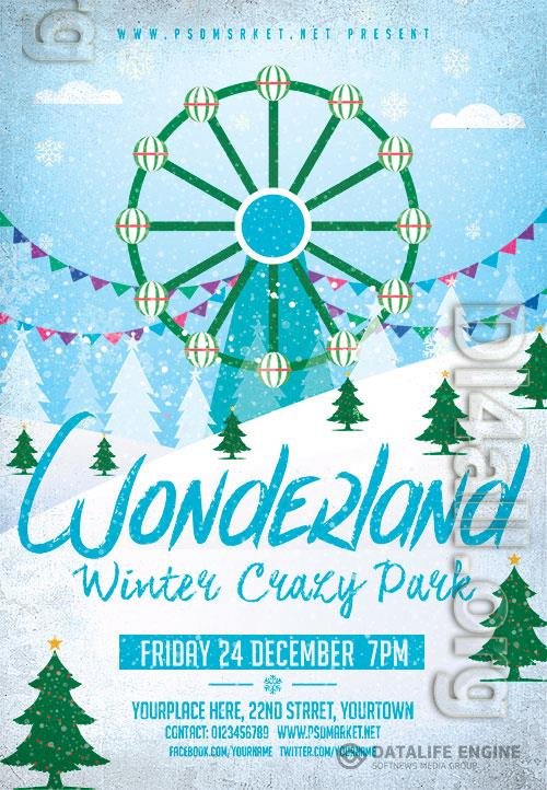 Winter wonderland psd flyer