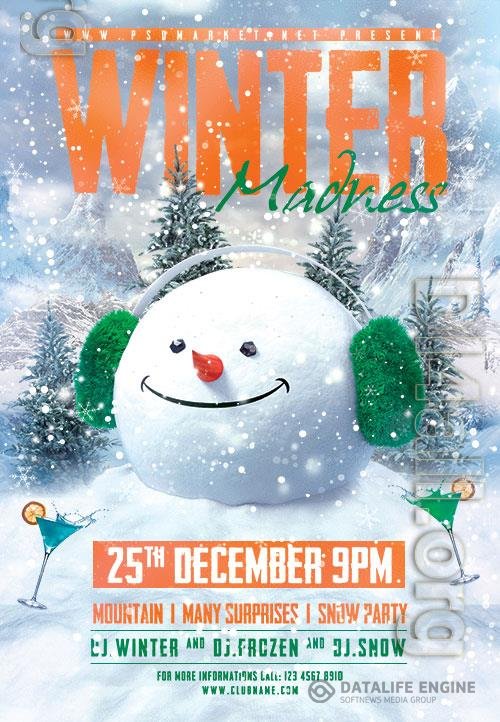 Winter madness psd flyer