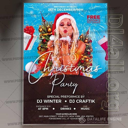 Christmas party night psd flyer