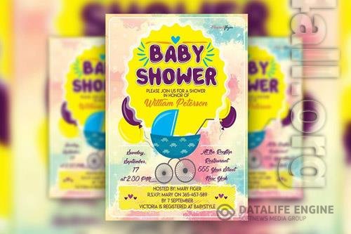 Cartoonish Baby Shower Party Flyer Template