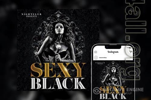 Black and White Sexy Party Instagram Post Template