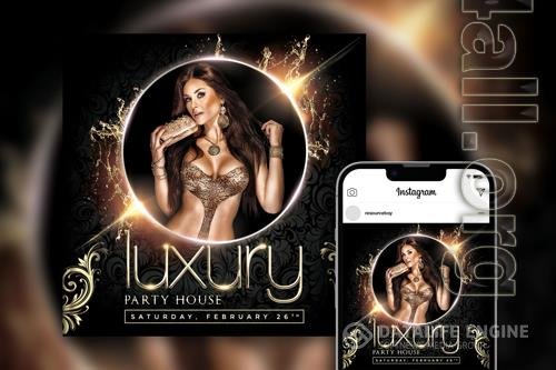 Luxury Splash Circle VIP Night Party Instagram Post Template