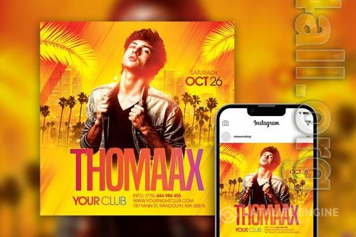 Stylish Urban Tropical DJ Club Party Instagram Post Template