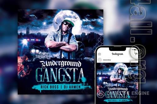 Striking Urban Flame Hip Hop Party Instagram Post Template PSD