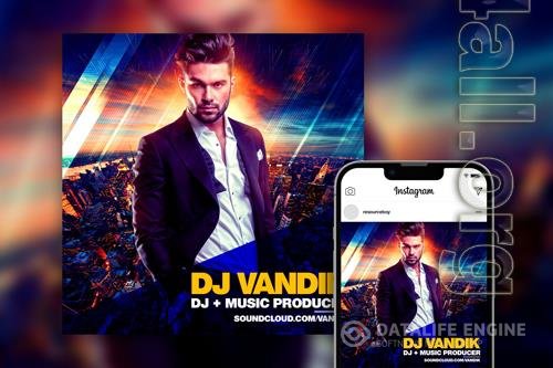 Outstanding Urban DJ Party Instagram Post Template PSD