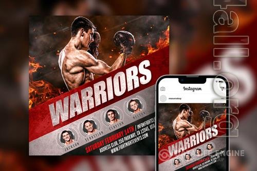 Cinematic Boxing Instagram Post Template PSD