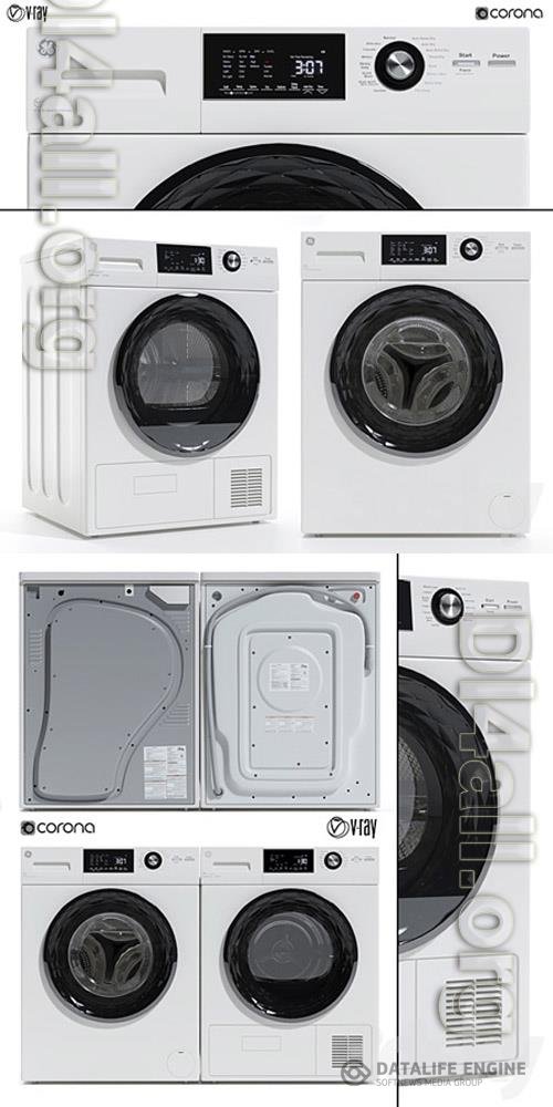 GE Washing machine and dryer 3D Models