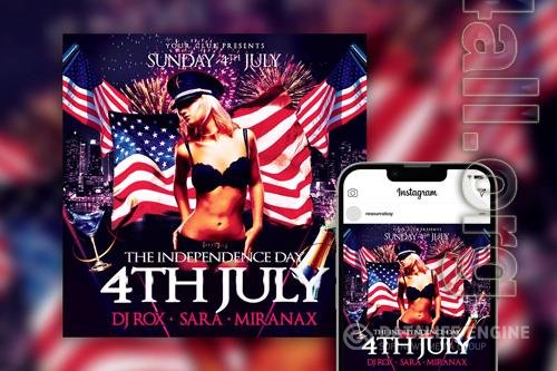 Urban Independence Day Party Instagram Post Template Beautiful PSD