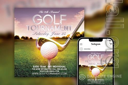 Golf Tournament Instagram Post Template Beautiful PSD