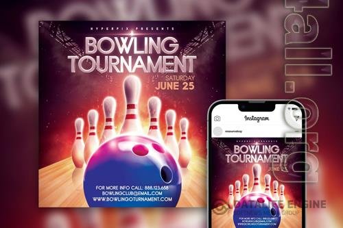 Bowling Tournament Instagram Post Template Beautiful PSD