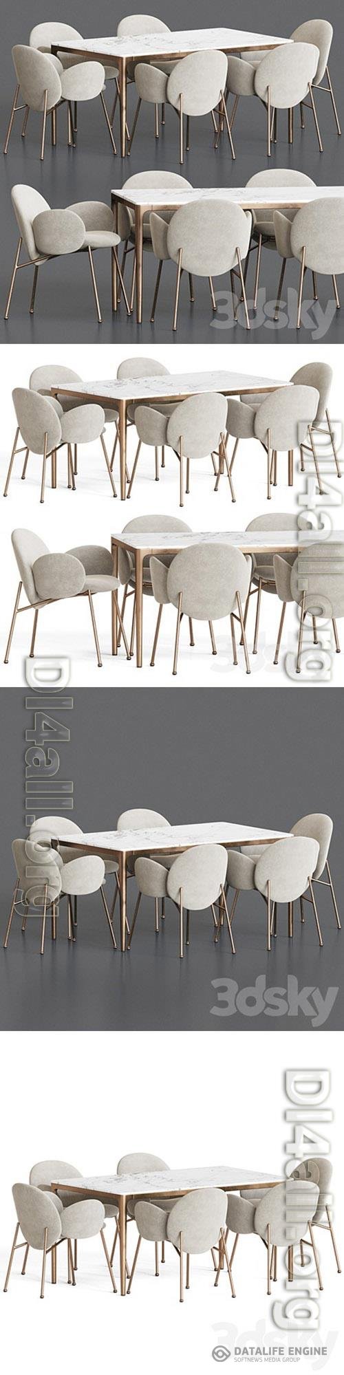 Ola Chair Canto Table Dining Set 3D Models