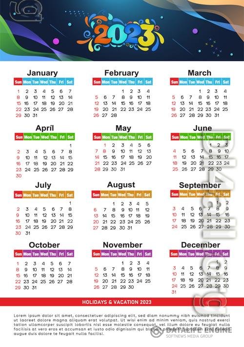 2023 calendar year vector illustration vol 2