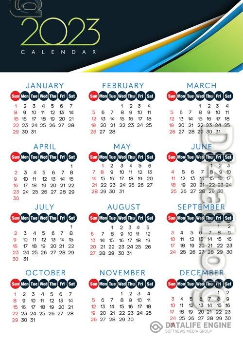 2023 calendar year vector illustration vol 3