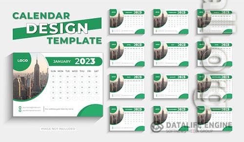 Happy new year 2023 modern desk calendar design template