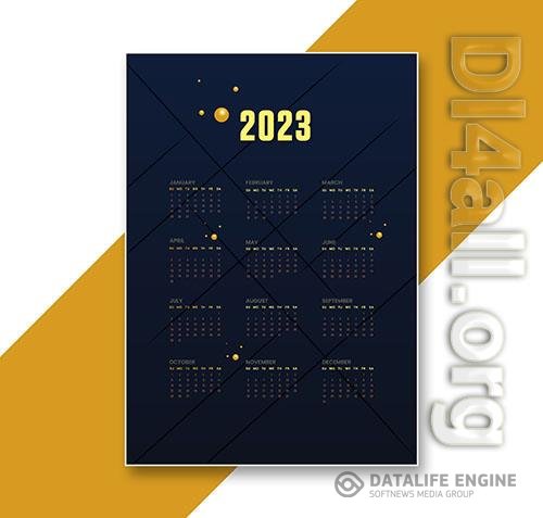 Modern 2023 annual calendar vector template