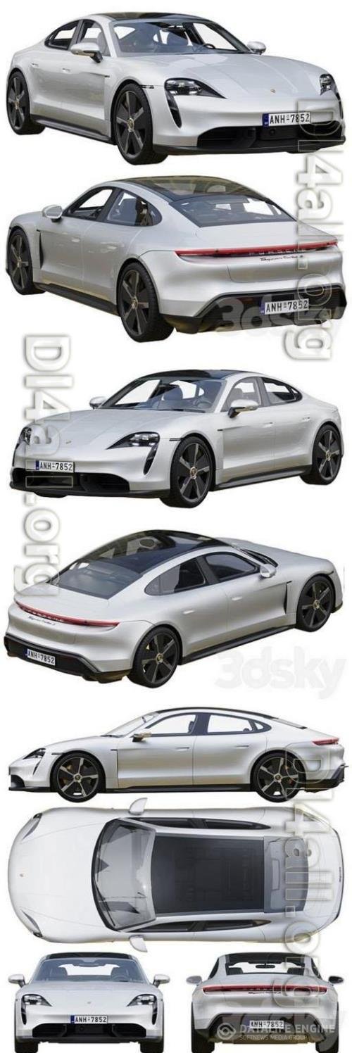 Porsche Taycan Turbo S Hi-Poly 3D Models