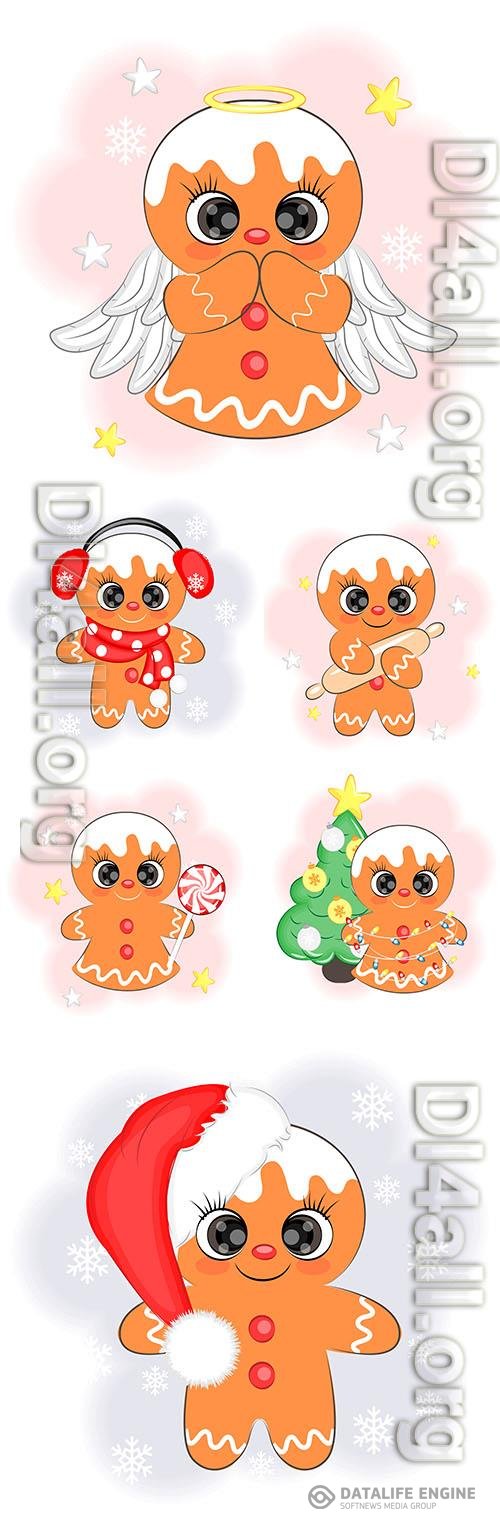 Cute christmas cookie vector illustration