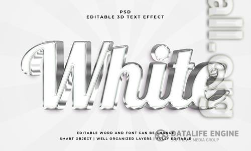 White 3d editable psd text effect with background