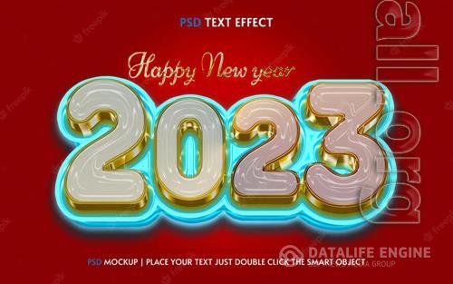 Happy new year 2023 text effect mockup