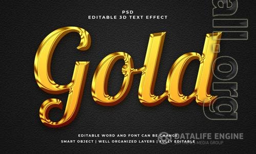 Gold 3d editable psd text effect with background