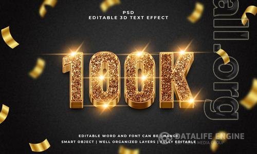 100k luxury psd 3d text effect premium with background