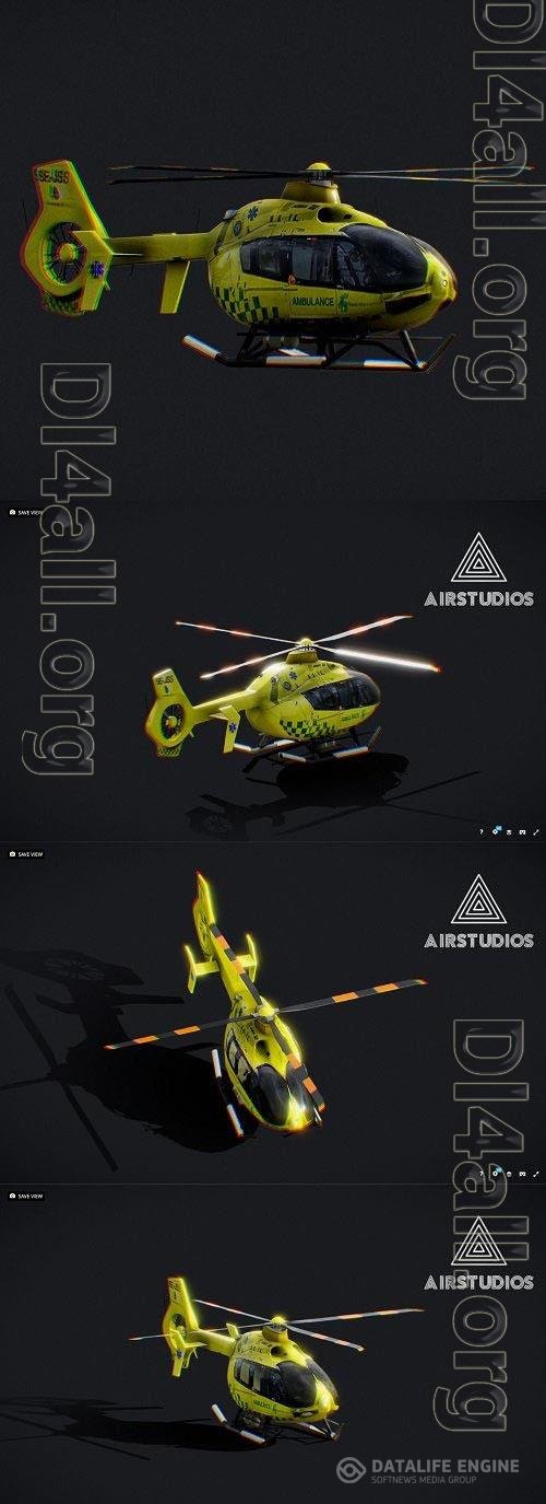 Ambulance Helicopter Airbus H135 PBR 3D Models